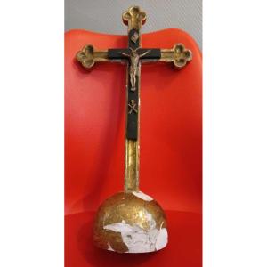 Large Golden Wooden Crucifix 