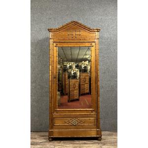 Napoleon III Period Wardrobe In Cherry Wood With Bamboo Effect