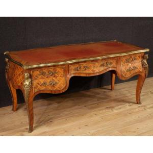 Monumental Louis XV Style Center Minister's Desk In Marquetry 