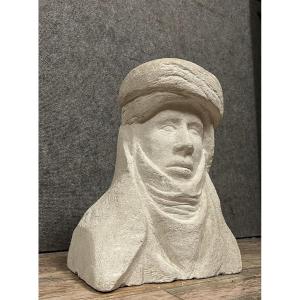 Important Orientalist Volume Sculpture In Stone 