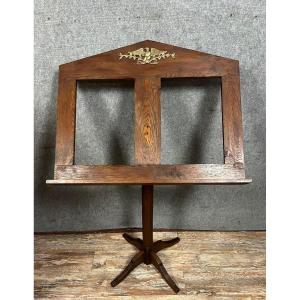 Large Empire Style Lectern Or Lectern In Solid Oak 