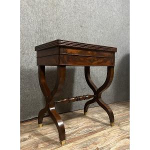 Empire / Charles X Mahogany Games Table 