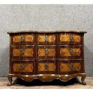 Commode Arbalète époque Louis XV En Marqueterie 