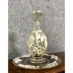 Luxueux Ensemble Carafe Et Plateau En Cristal / Murano - Baccarat - Saint Louis 