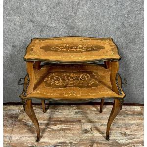  Napoleon III Period Double-top Marquetry Tea Table