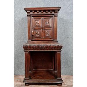 Renaissance Style Dresser Cabinet In Solid Walnut Circa 1700