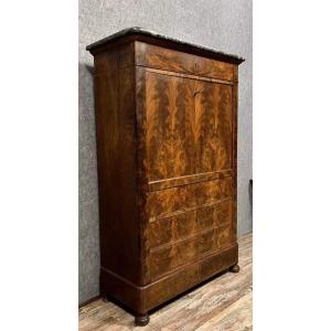 Louis Philippe / Restoration Period Secretary In Mahogany And Maple 