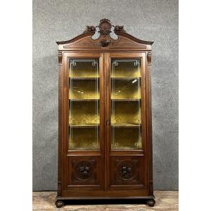 Italian Renaissance Style Walnut Bookcase 