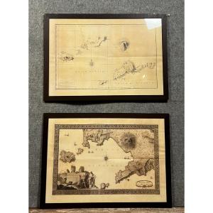 Two Large Geographical Maps Of Naples And Surrounding Areas, 19th Century (b)