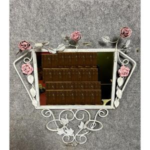 Art Deco Painted Iron Bathroom Mirror 