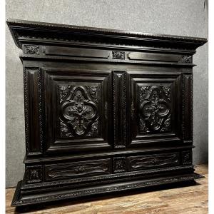 Buffet D’appui "boulle" En Bois Noirci époque Napoléon III 