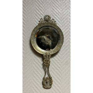 Empire Gilt Bronze Face-to-hand Mirror 