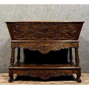 Louis XV Style Provencal Kneading Bowl In Carved Walnut Circa 1880-1900