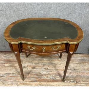 Louis XV Style Kidney Shaped Marquetry Desk 