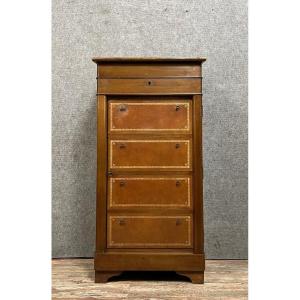 Notary's Writing Desk In Faux Cartonnier Style, Napoleon III Period 