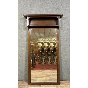 Monumental Art Nouveau Corridor Mirror In Mahogany 