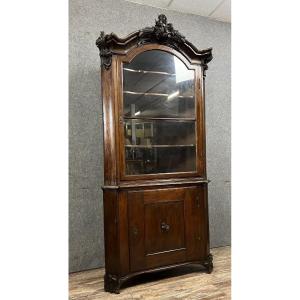 Biedermeier Period Mahogany Corner Bookcase 