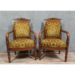 Pair Of Empire/consulate Period Mahogany Armchairs 