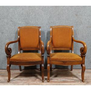 Pair Of Empire / Restoration Period Armchairs 