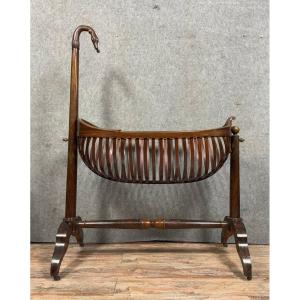 Mahogany Swan Neck Empire Cradle In The Shape Of A Carrycot 