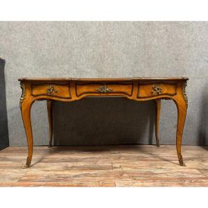 According To The Creations Of Charles Cressent: Marquetry Minister's Desk, Late 19th Century