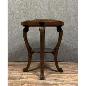 Napoleon III Pedestal Table In Oak And Marble Circa 1900