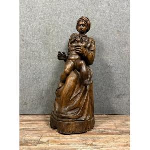 17th Century French School: Sculpture Depicting A Maternity