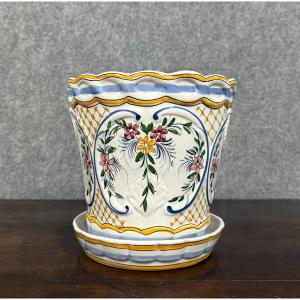 Ceramic Planter And Plate Circa 1900