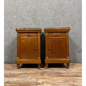 Pair Of Empire Style Mahogany Bedside Tables Circa 1920