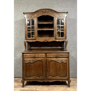 Louis XV Provençal Style Two-body Buffet In Solid Oak Circa 1880