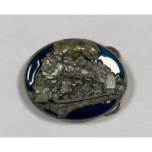 Limited Edition Vintage Siskiyou Belt Buckle In Bronze And Enamel