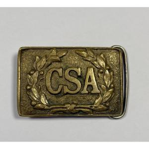 Csa Civil War Gilt Bronze Cavalry Buckle