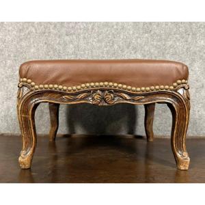 Louis XV Style Provencal Footrest In Solid Wood Circa 1850