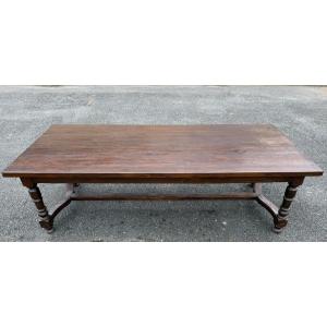 Huge Louis XIII Style Solid Oak Farmhouse Table 