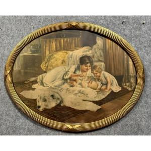 Color Chromolithograph Table In Oval View  