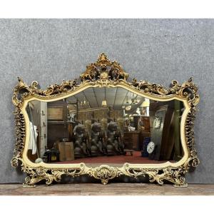 Louis XV Baroque Venetian Mirror In Lacquered Wood And Polychromy 