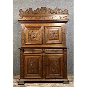 Montbéliard Louis XIII Style 4-shutter Sideboard In Oak 