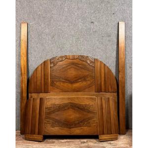 Art Deco Mahogany Center Bed 