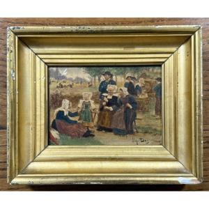 Oil Painting On Panel Signed Deyrolle (1844-1923)  