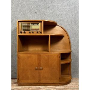 Atypically Shaped Radio Cabinet From The Art Deco Period 