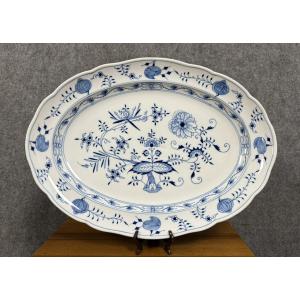 Meissen - Blue Onion Decor - Large Serving Platter With Scalloped Edge