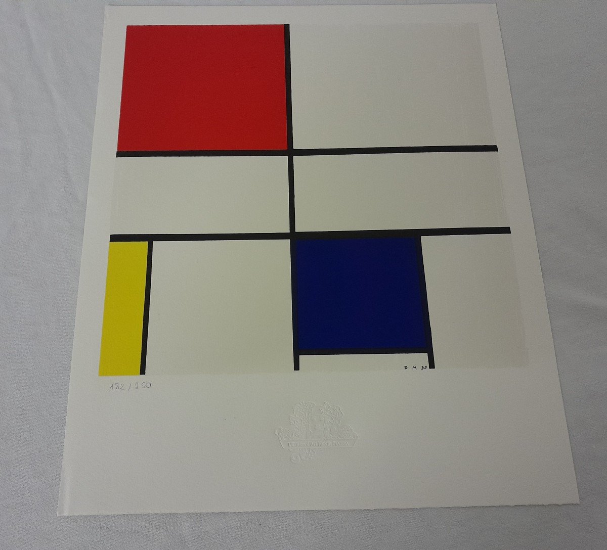 Lithographie-piet Mondrian (1872-1944), Numéro 182/250 Avec Certificat d'Authenticité -photo-3