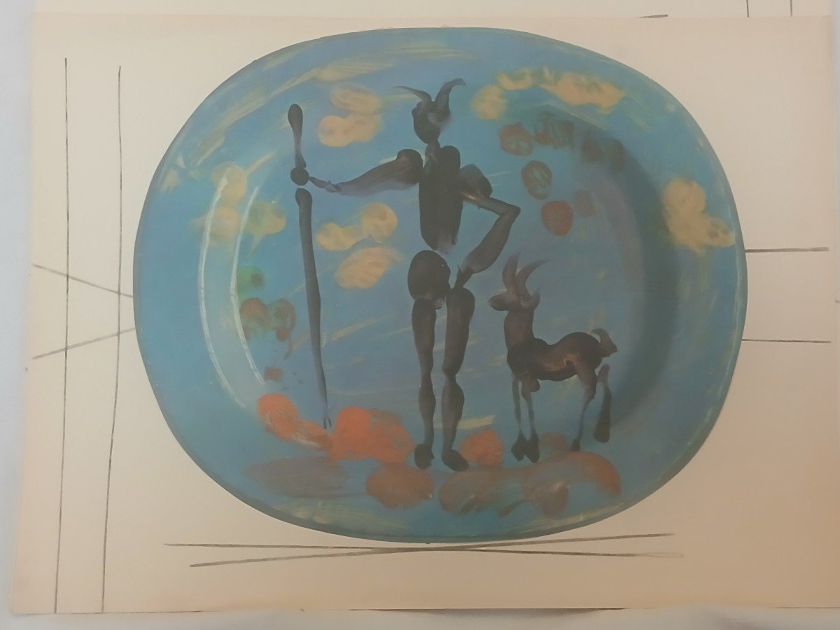 Lithograph-pablo Picasso-ceramic 1948-(after)-photo-4