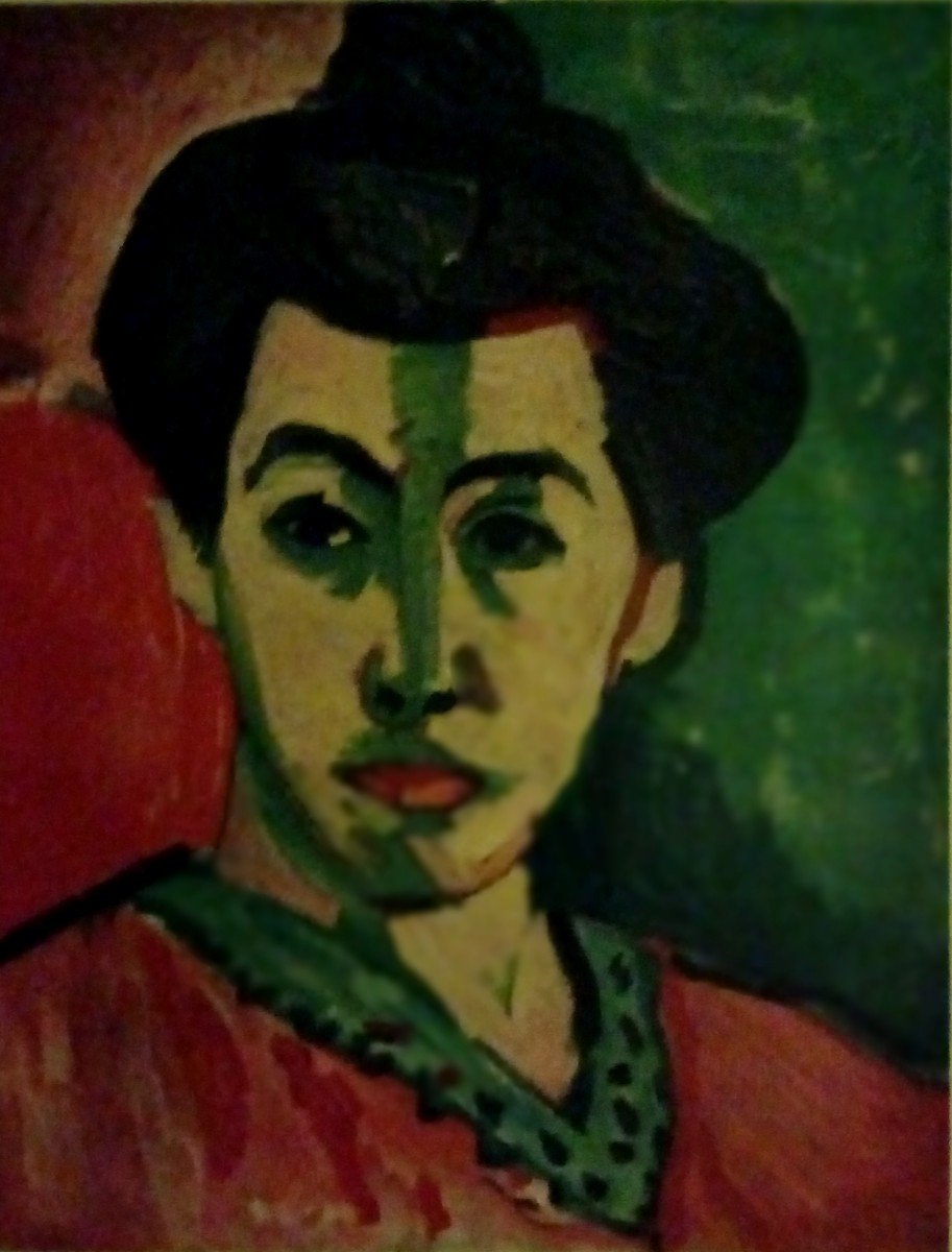 Lithographie-henri Matisse (d'après)-portrait à La Raie Verte