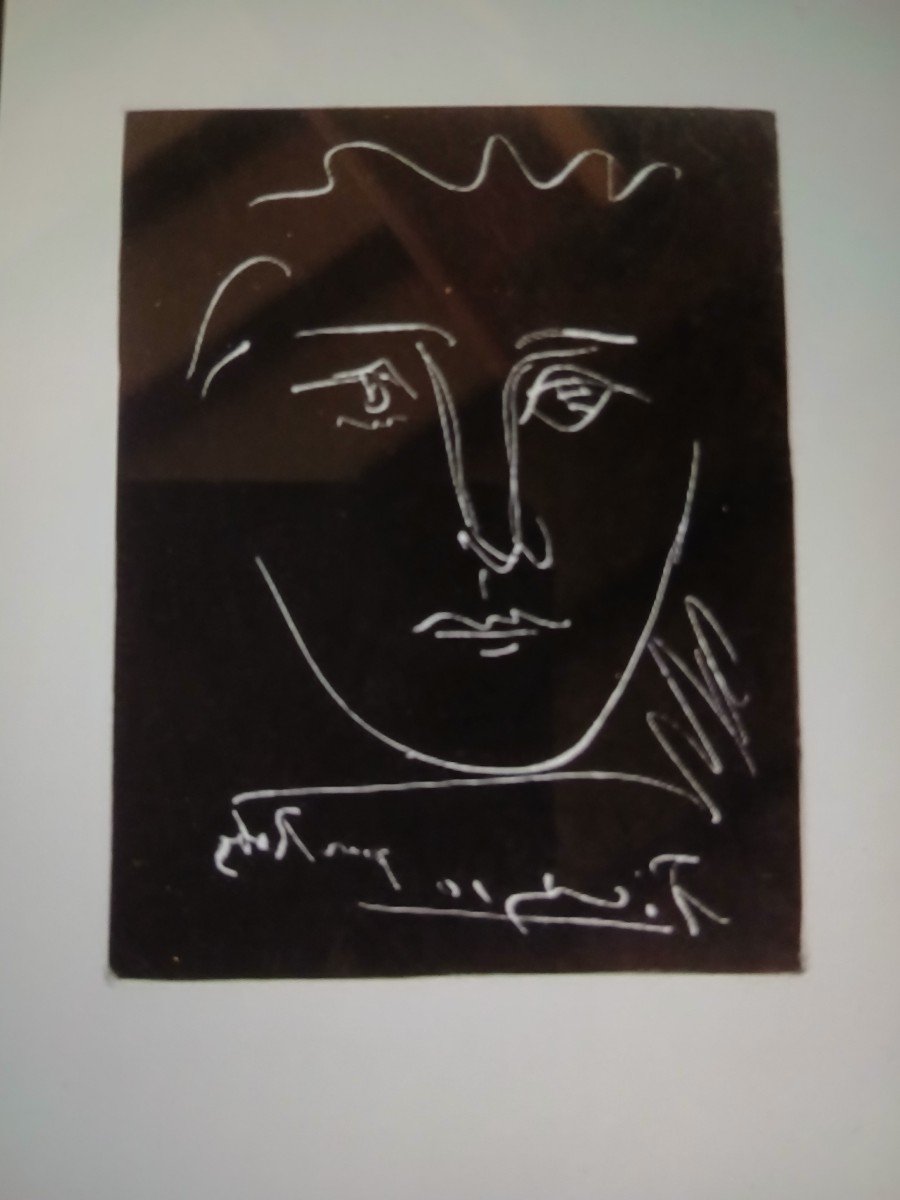 Gravure-pablo Picasso (d'après)-visage Pour Roby-édition Limitée 1000-photo-2