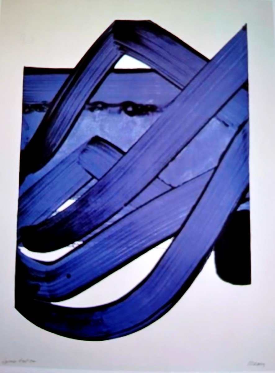 Reproduction Pierre Soulages (d'après)-sérigraphie N°18 1988-photo-2