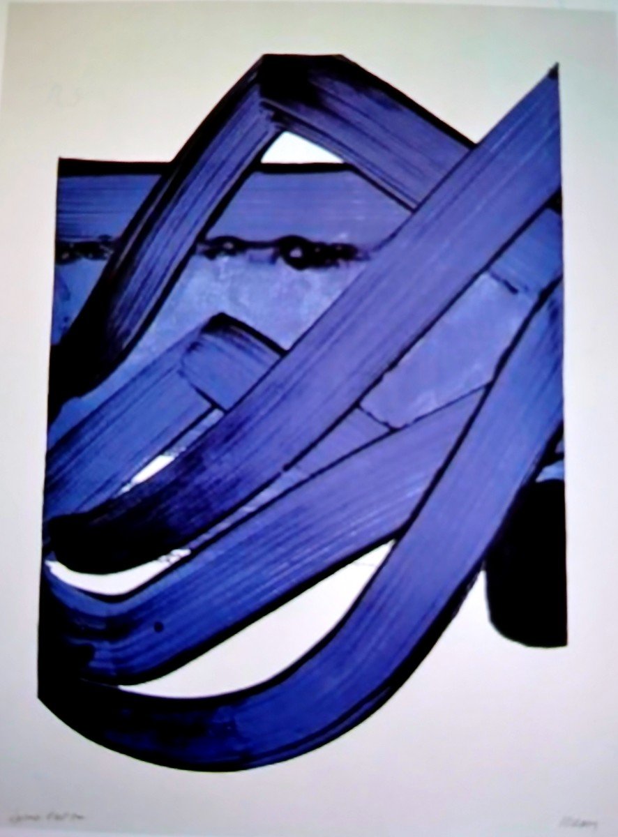 Reproduction Pierre Soulages (d'après)-sérigraphie N°18 1988