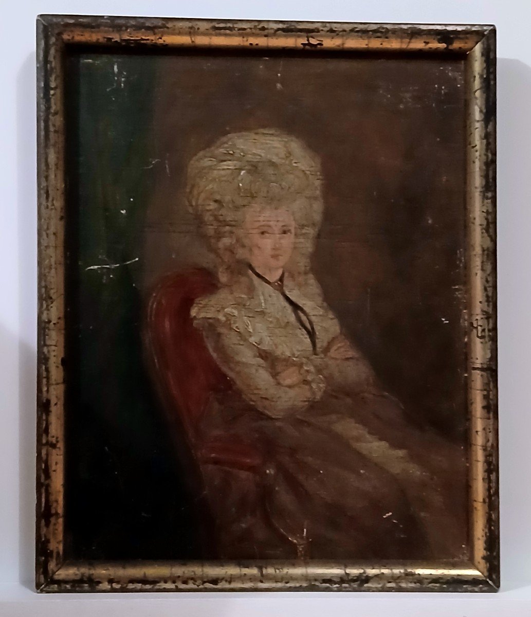 19th Century School - Portrait Of A Seated Lady-photo-2