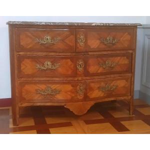 Louis XV Period Chest Of Drawers, 18th Century, Trace Of Stamp "la"