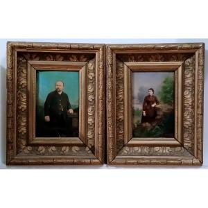 Pair Of Portraits - 19th Century 